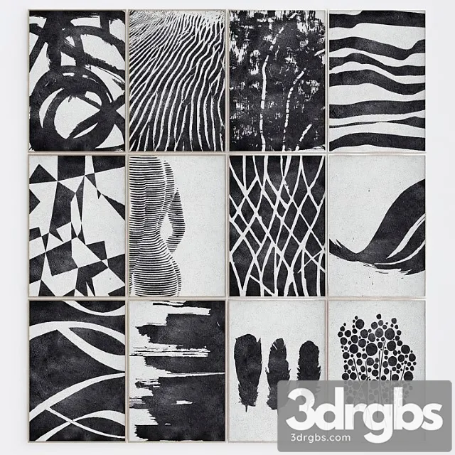 Black art frames 3D Model Free