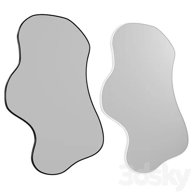Black Asymmetrical Wavy Mirror Free Download