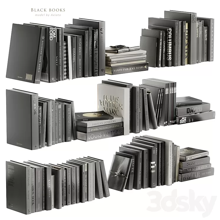 black books 3D Model Free