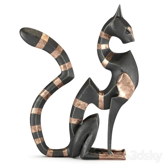 Black cheetah sculpture 3D Model