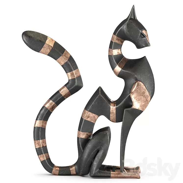 Black cheetah sculpture 3D Model Free