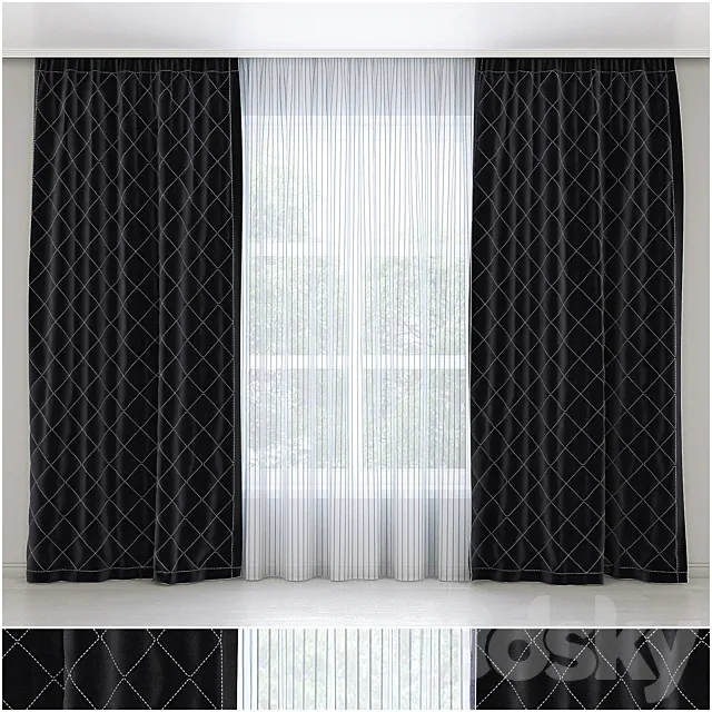 Black Curtains 3DModel
