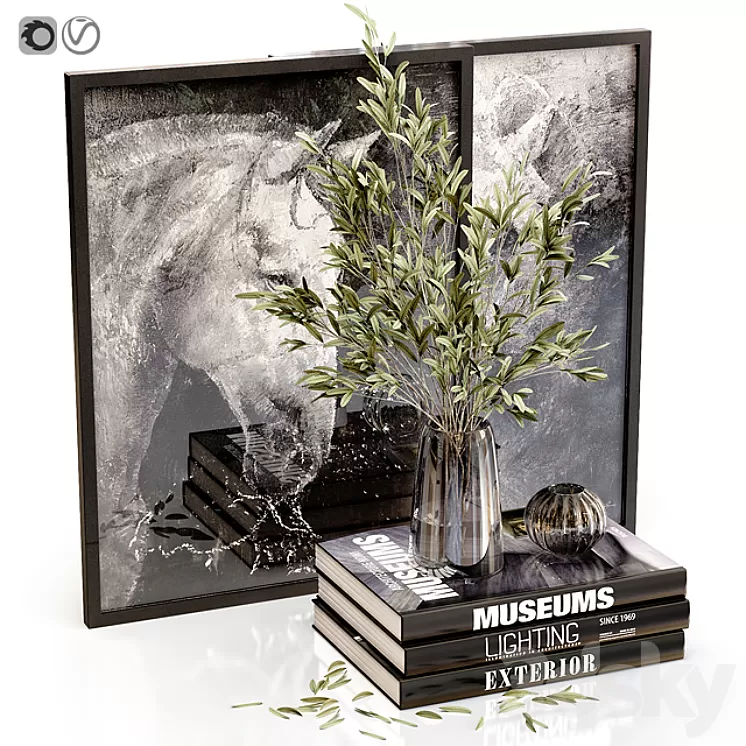 Black decor set 22 3D Model