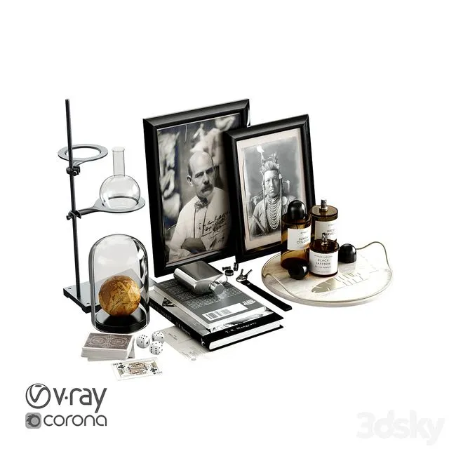 Black Decorative Set 3D Model