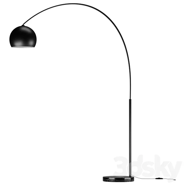 Black floor lamp Crescent 3D Model