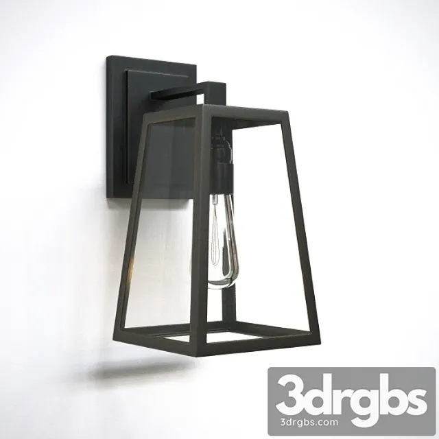 Black Frame Trapezoidal Hallway Wall Lighting 3D Model Download