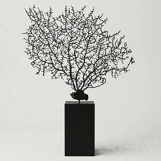 Black Gorgonaria Decoration 3D Model