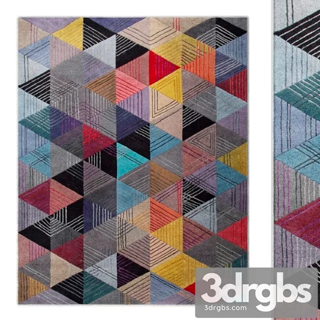 Black Losange Rug 3D Model Free