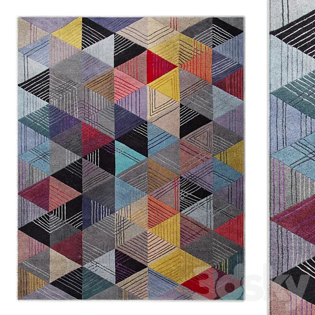 Black Losange Rug 3D Model