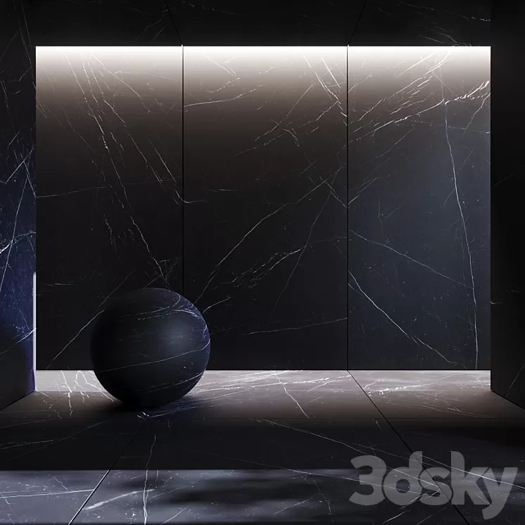 Black marquinia porcelain stoneware tiles 3D Model Free