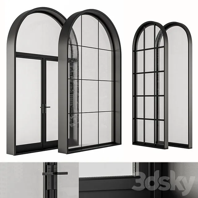Black Modern Arched Window - Windows Set 07 3D Model