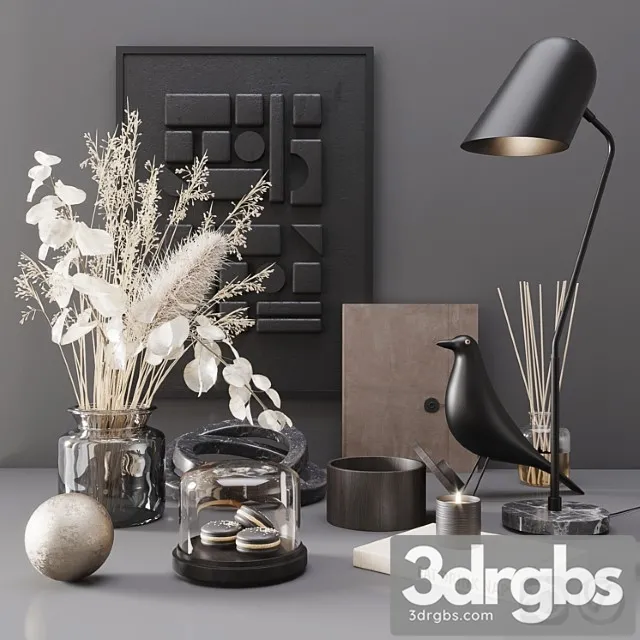 Black Modern Set 3D Model Free