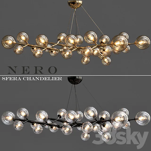 Black Nickel Chandelier 3D Model