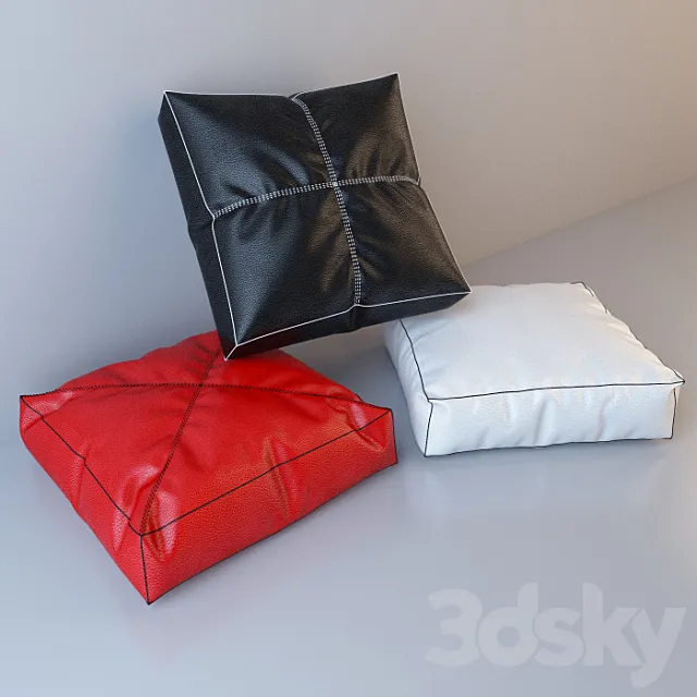 Black-Red-White-Pillows 3D Model