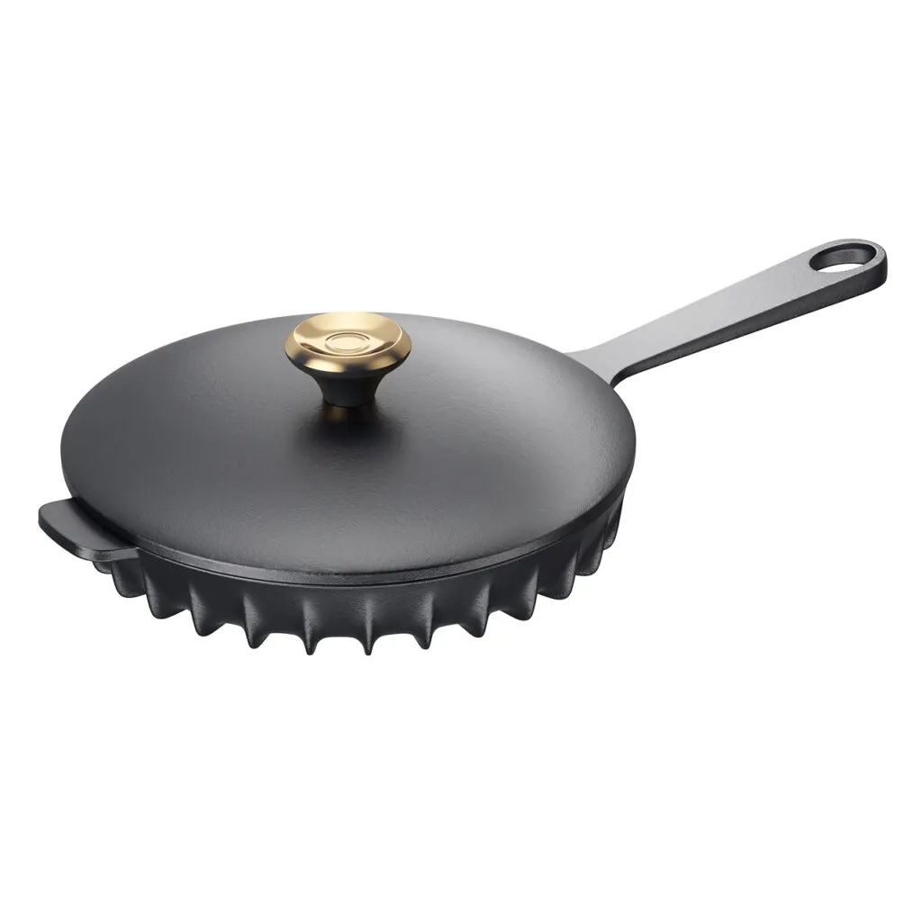 Black Skillet Pan with Lid by Fireup