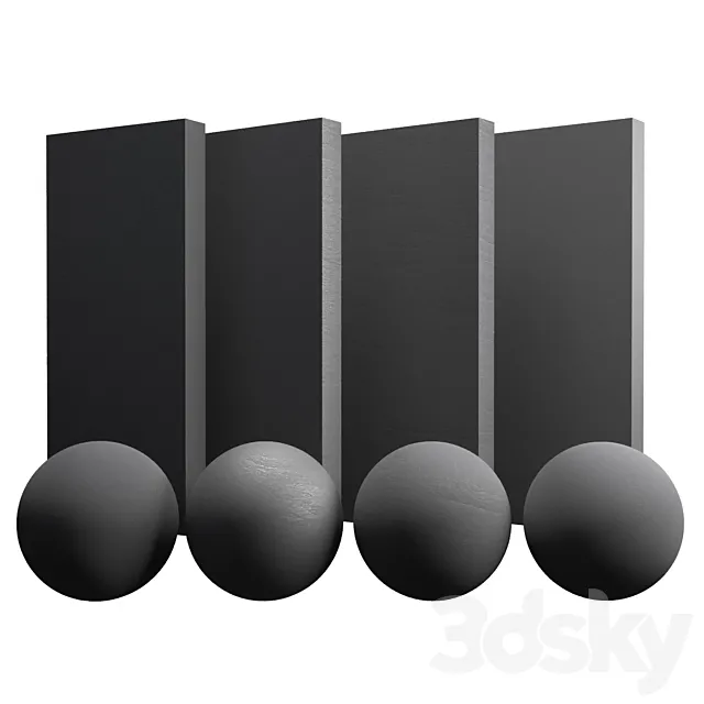 Black slate stone 3D Model