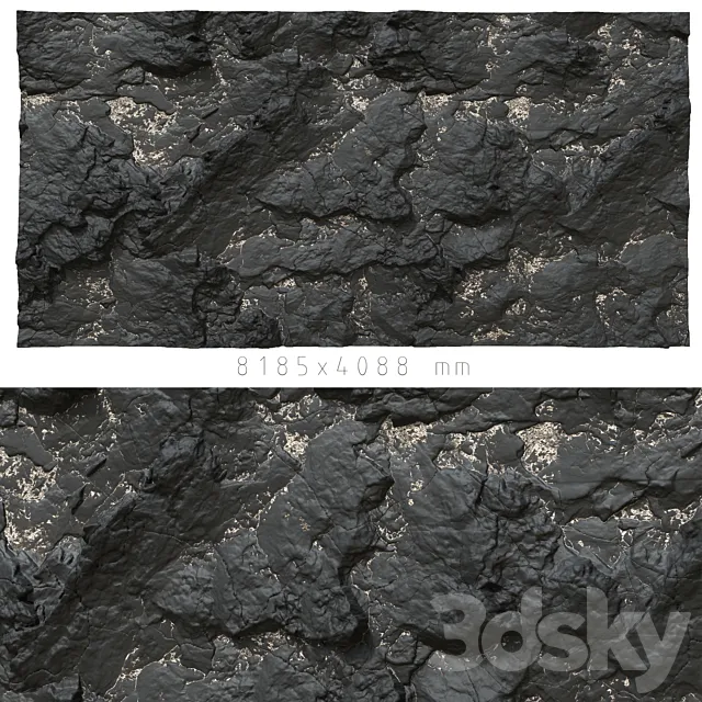 Black stone wall 3D Model
