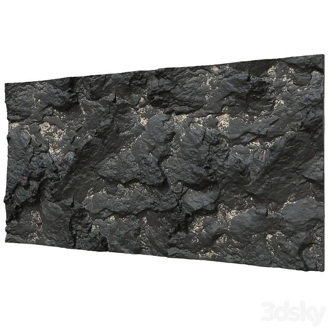 Black stone wall 3D Model