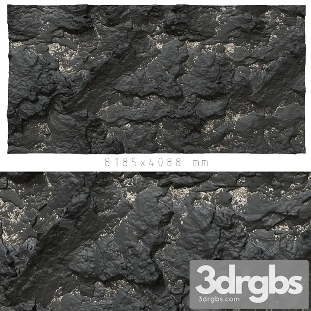 Black stone wall 3D Model Free