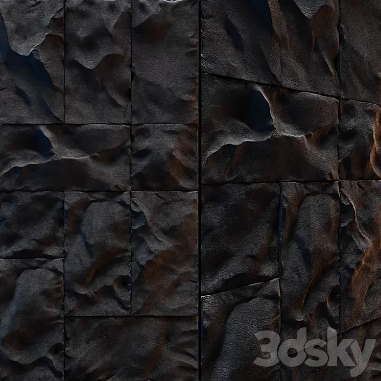 Black stone wall 3D Model