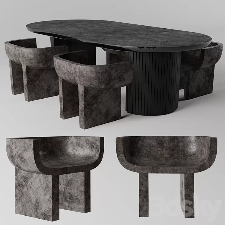 Black Table 3D Model
