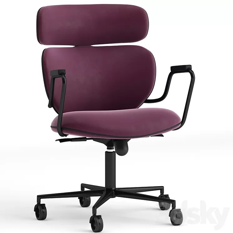 Black tie asia office chair 3D Model