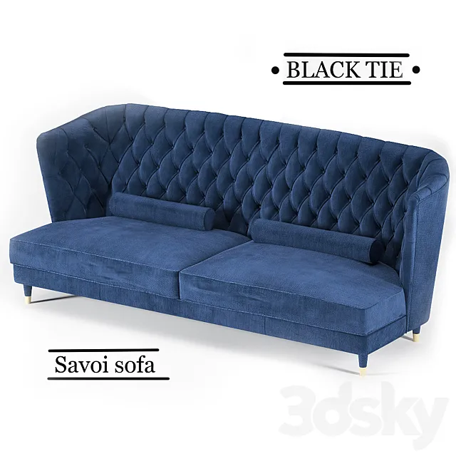 Black tie Savoi sofa 3D Model
