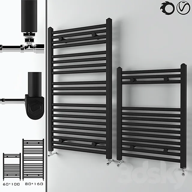 Black towel rail 3D Model
