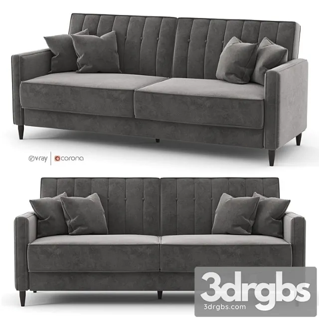 Black Velor Sofa Nia Sleeper by Willa Arlo Interiors 3D Model Free