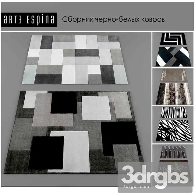 Black White Carpets 2 3D Model Free