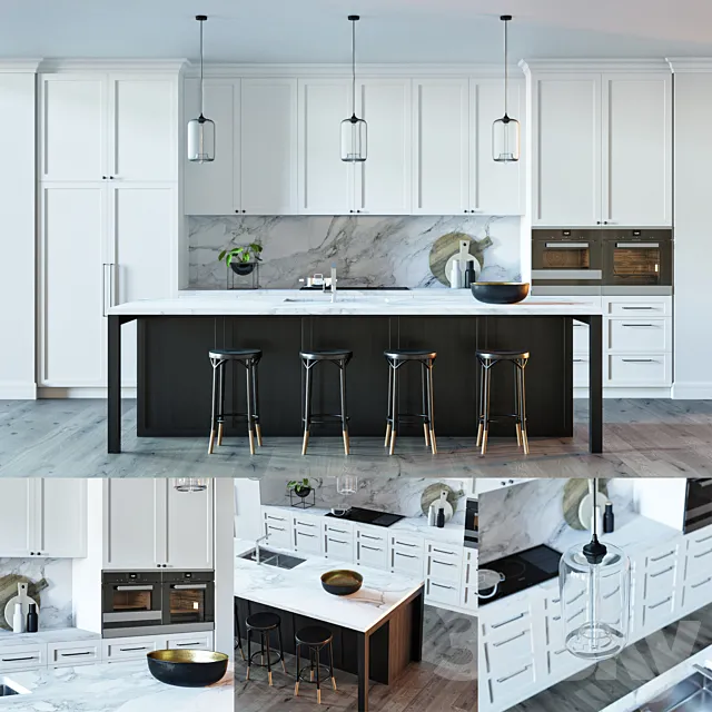 BLACK & WHITE KITCHEN 3DModel