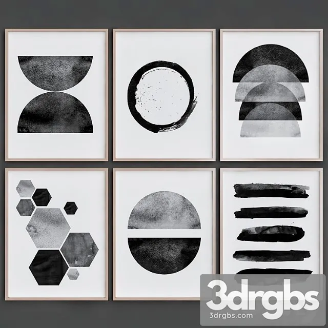 Black white wall art 3D Model Free
