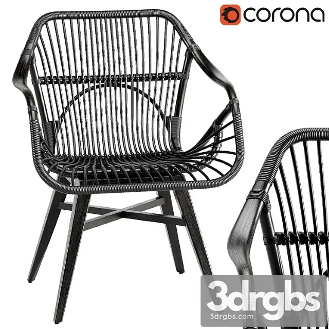 Black wood chair 2 3D Model Free