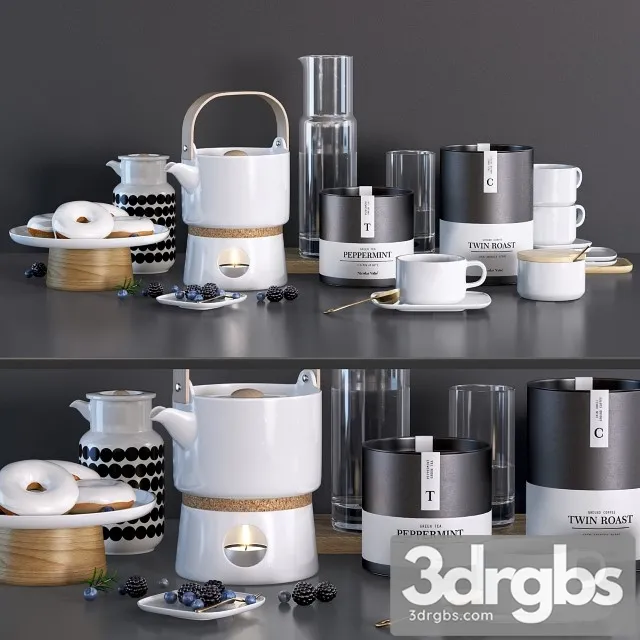 Blackberry Tea Set 3D Model Free