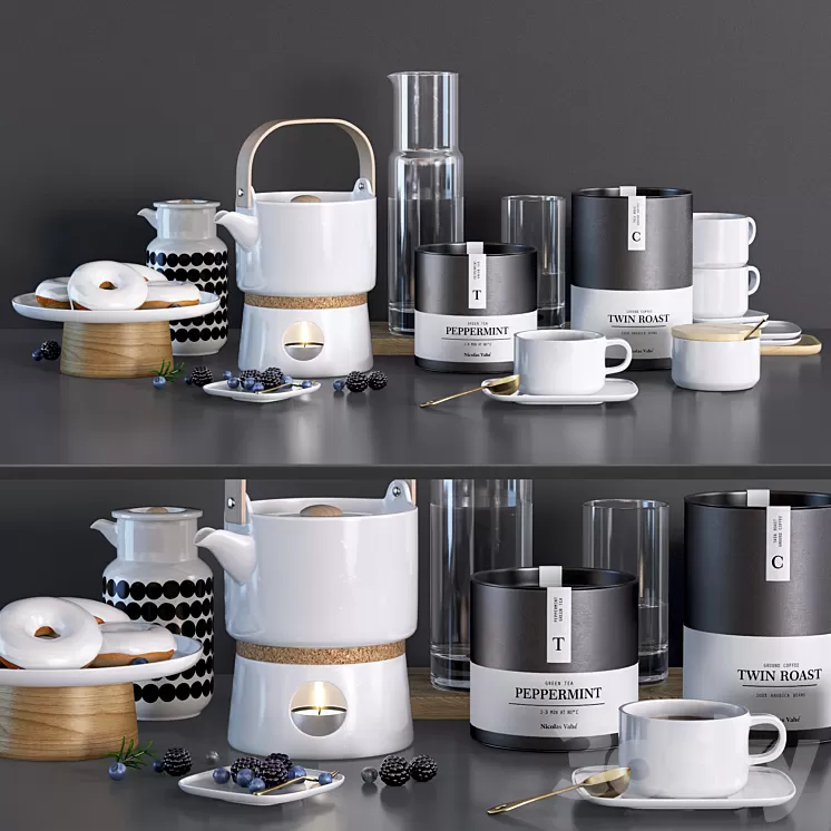 Blackberry Tea Set 3D Model