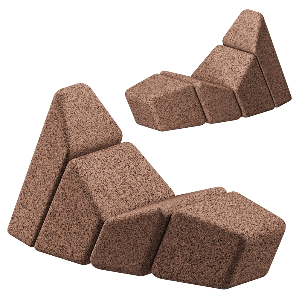 Blackcork - Chaise longue Cacao 3D Model