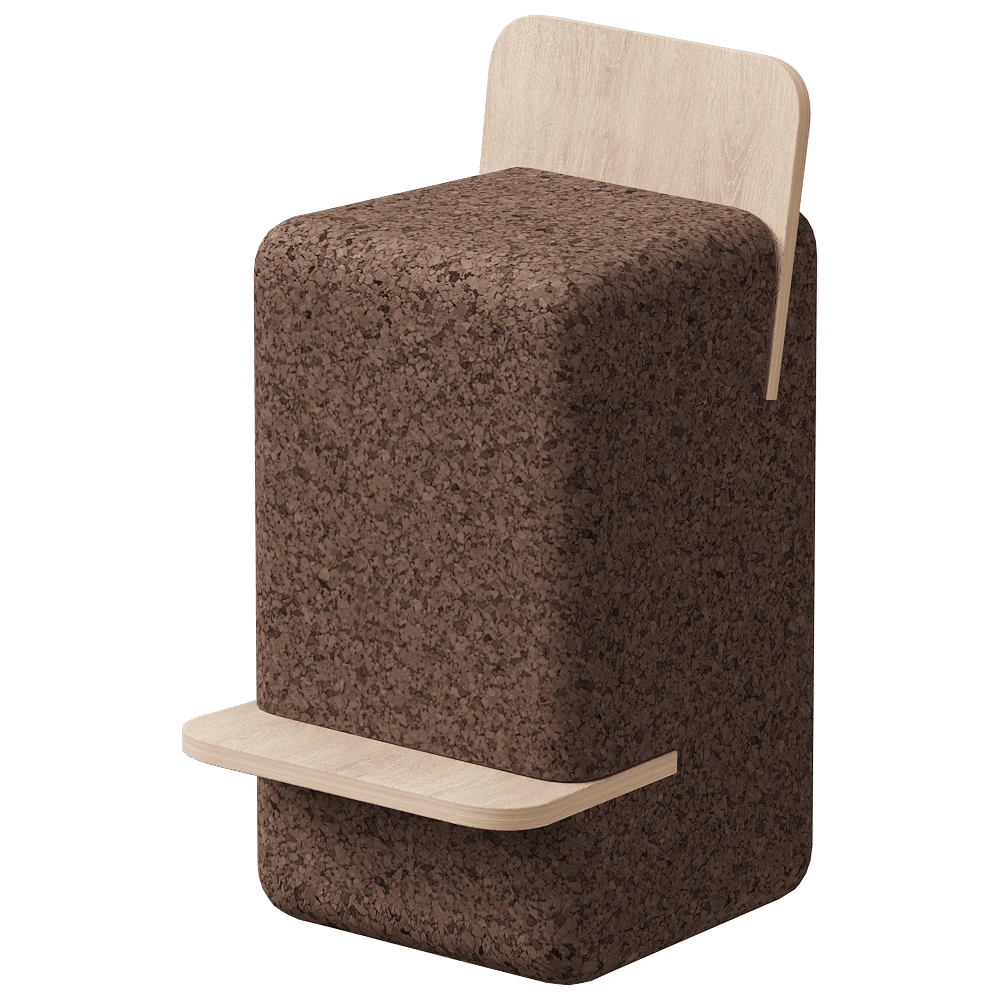 Blackcork - High stool Cut 3D Model