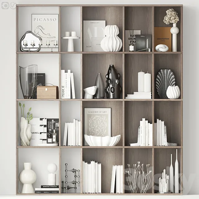 Black&white decor set – 10 3D Model