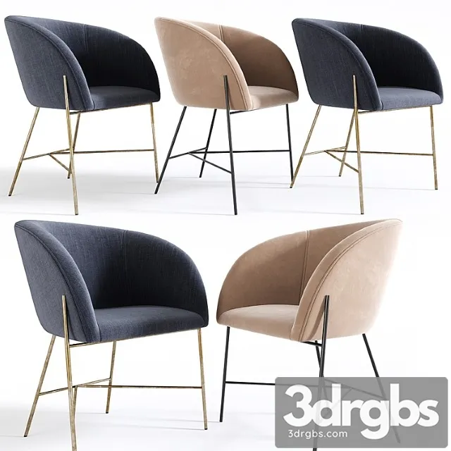 Blaire dining chair 2 3D Model Free