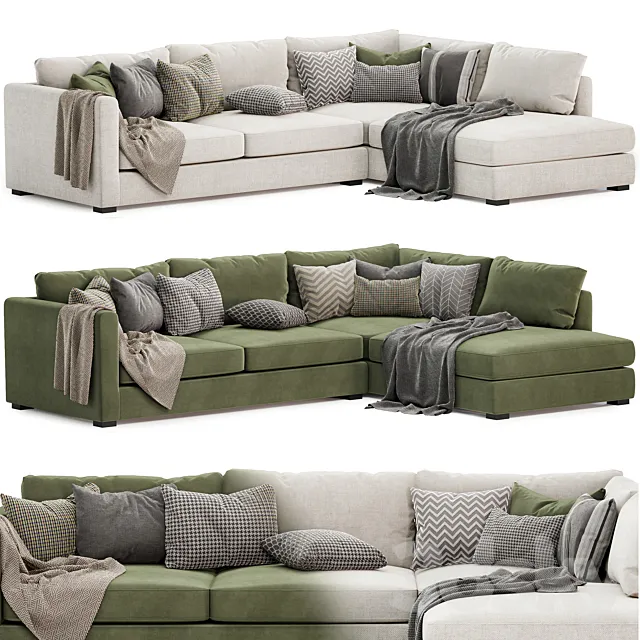 Blake Large Open End Corner Sofa 3D Model