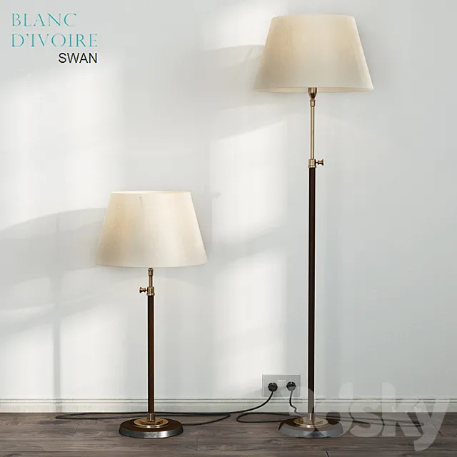Blanc Divoire SWAN lamp 2 versions 3D Model