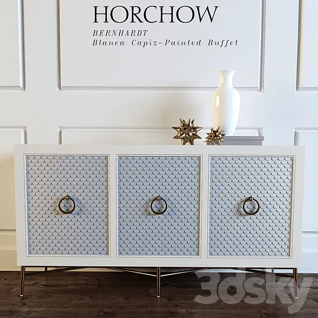 Blanca Capiz-Painted Buffet 3D Model