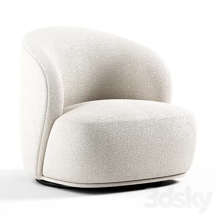 Blancdivoire - Lisette swivel armchair 3D Model Free