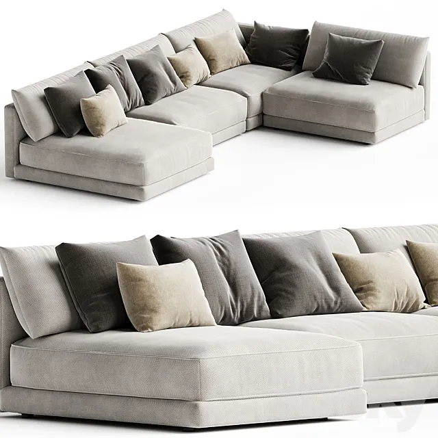 Blanche Katarina Corner Couch Sofa N1 3D Model