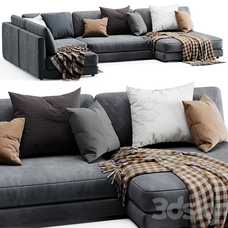 Blanche katarina sectional sofa 3D Model