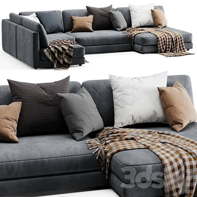Blanche katarina sectional sofa 3D Model