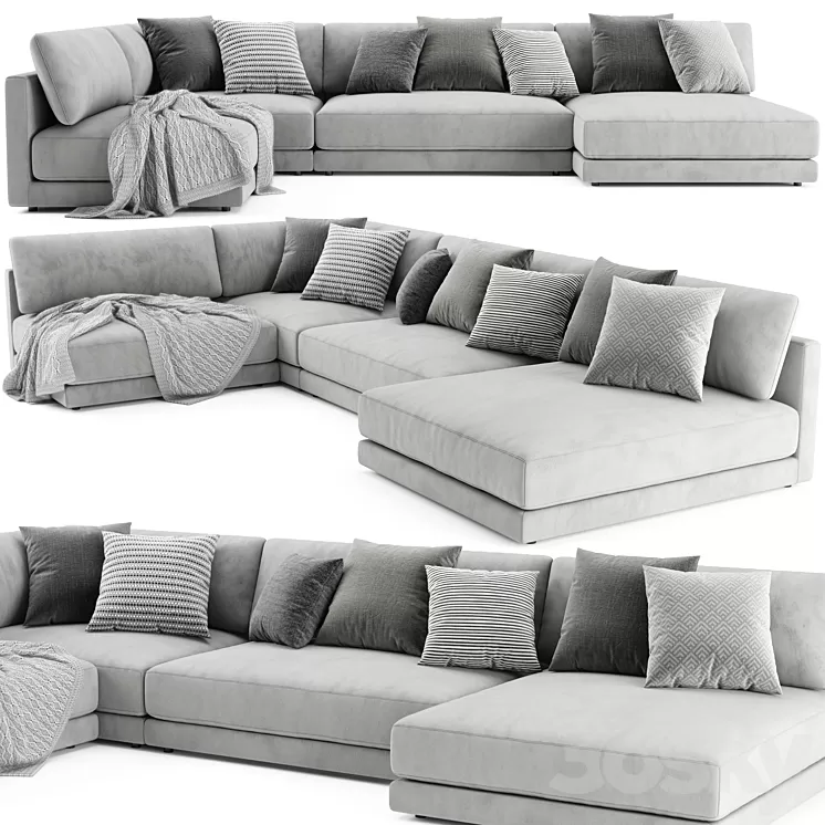 Blanche katarina sectional sofa 3D Model Free