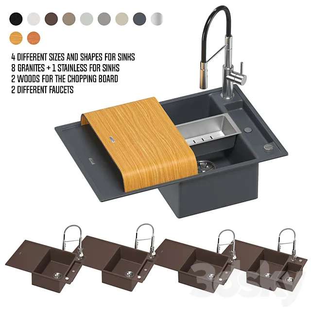 BLANCO AXIA sink set 1 3D Model