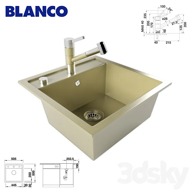 BLANCO DALAGO 5-F and mixer BLANCO TIVO-S 3DModel