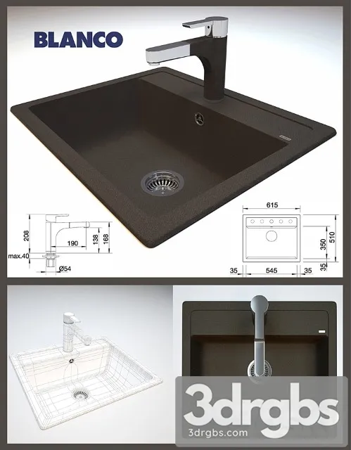 Blanco Dalago 6 Tap Blanco Pylos S 3D Model Free